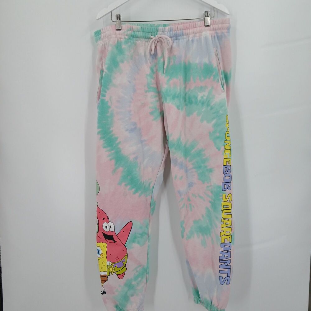 womans Nickelodeon SpongeBob Patrick Squidward Tie Dye Sweatpants plus Size 2XL